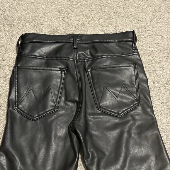 Mother Women 26 The Insider Ankle Faux Leather Pants in Faux Show Black - Picture 5 of 15